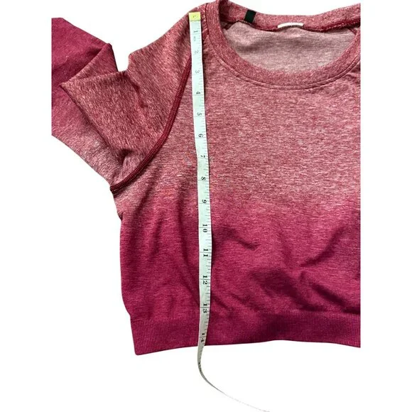 Gymshark Set Adapt Ombre Seamless Leggings & Long Sleeve Crop Top Burgundy Mediu - Picture 8 of 16